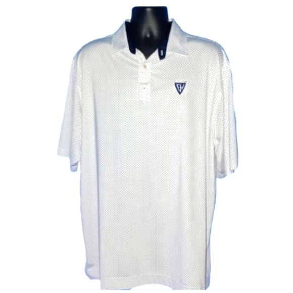 FootJoy White Polka Dot Golf Polo Shirt - Picture 2 of 6